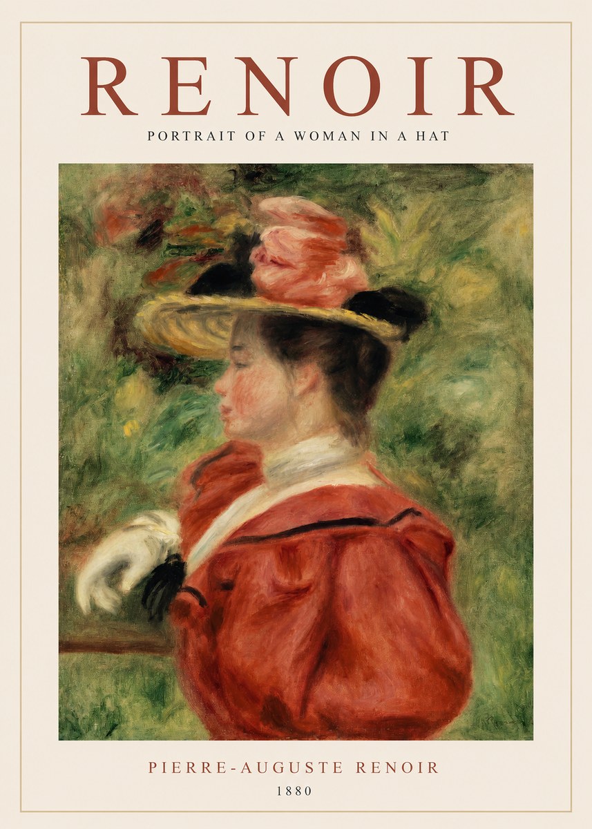 Renoir Portrait of a Woman in a Hat No1 - Plakat