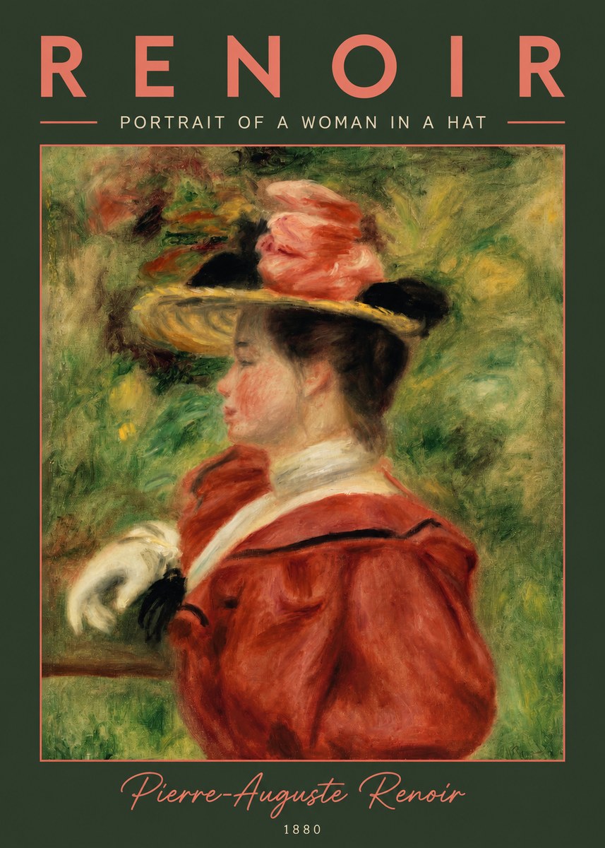 Renoir Portrait of a Woman in a Hat No2 - Plakat