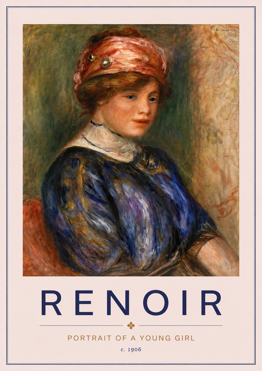 Renoir Portrait of a Young Girl II No6 - Plakat