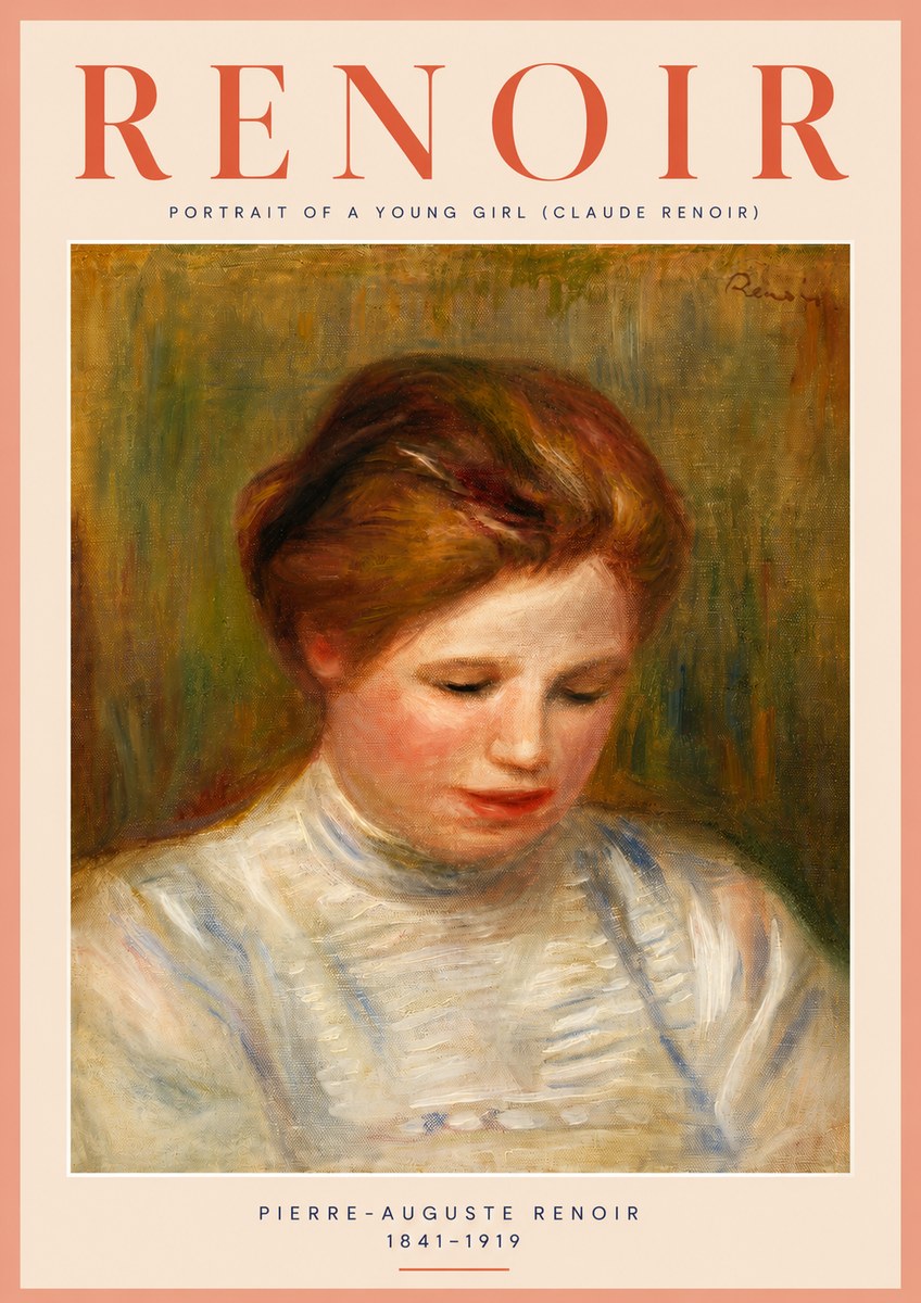 Renoir Portrait of a Young Girl (Claude Renoir) No4 - Plakat