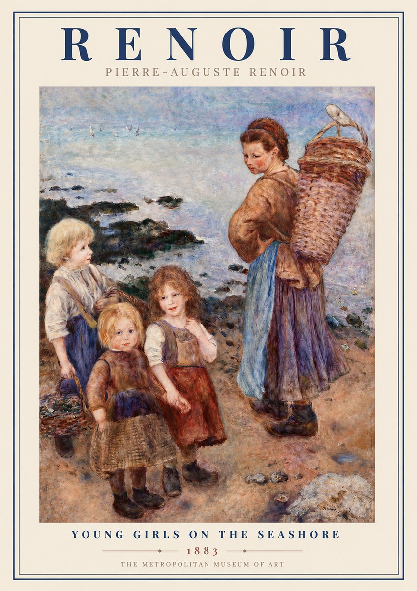 Renoir Children on the Seashore No3 - Plakat