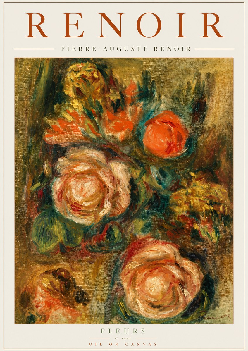 Renoir Fleurs No4 - Plakat