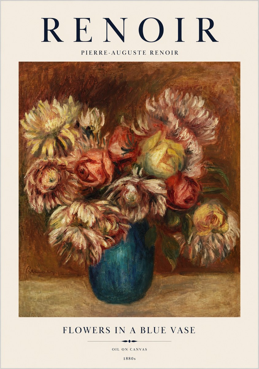 Renoir Flowers in a Blue Vase No1 - Plakat