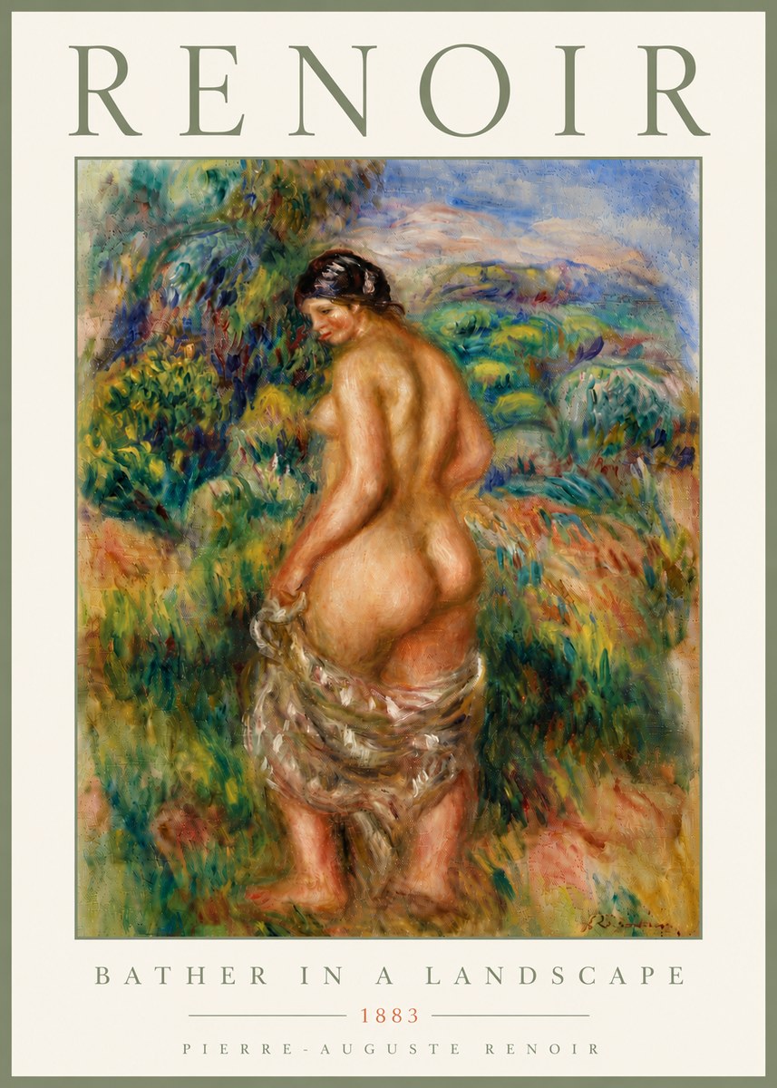 Renoir Bather in a Landscape No6 - Plakat