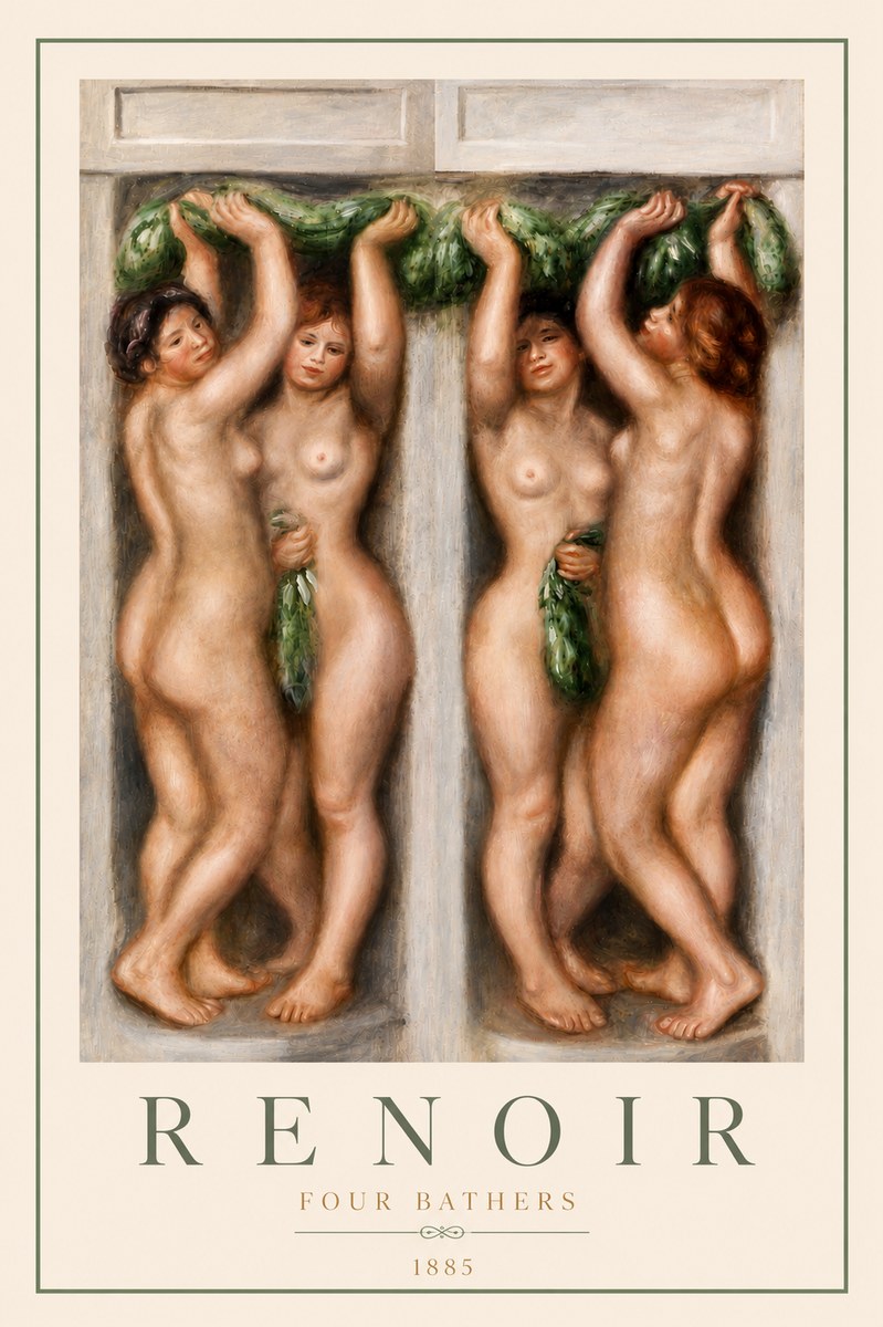 Renoir Four Bathers No5 - Plakat