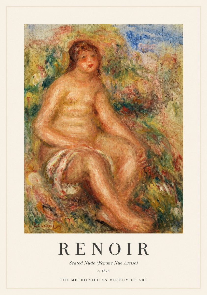 Renoir Seated Nude (Femme Nue Assise) No1 - Plakat