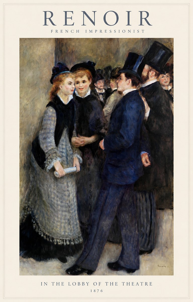 Renoir In the Lobby of the Theatre No1 - Plakat