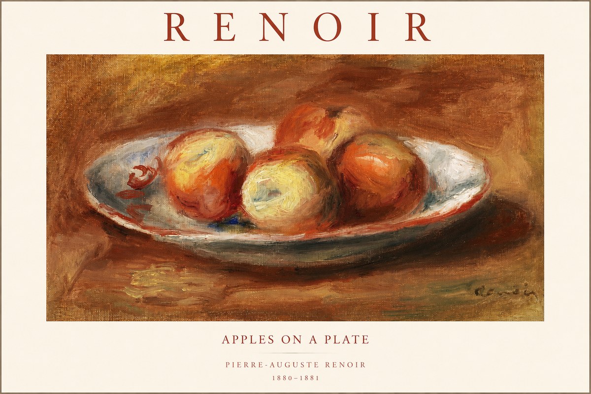 Renoir Apples on a Plate No1 - Plakat