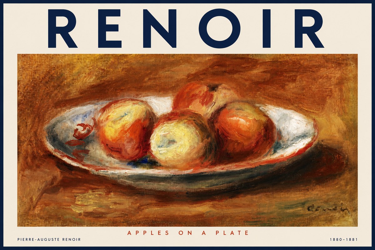 Renoir Apples on a Plate No2 - Plakat