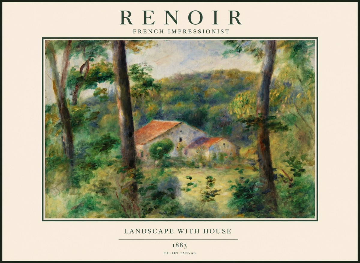 Renoir Landscape with House II No1 - Plakat