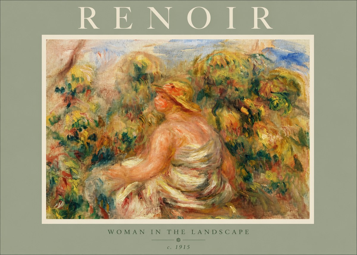 Renoir Woman in a Garden (Study) No3 - Plakat