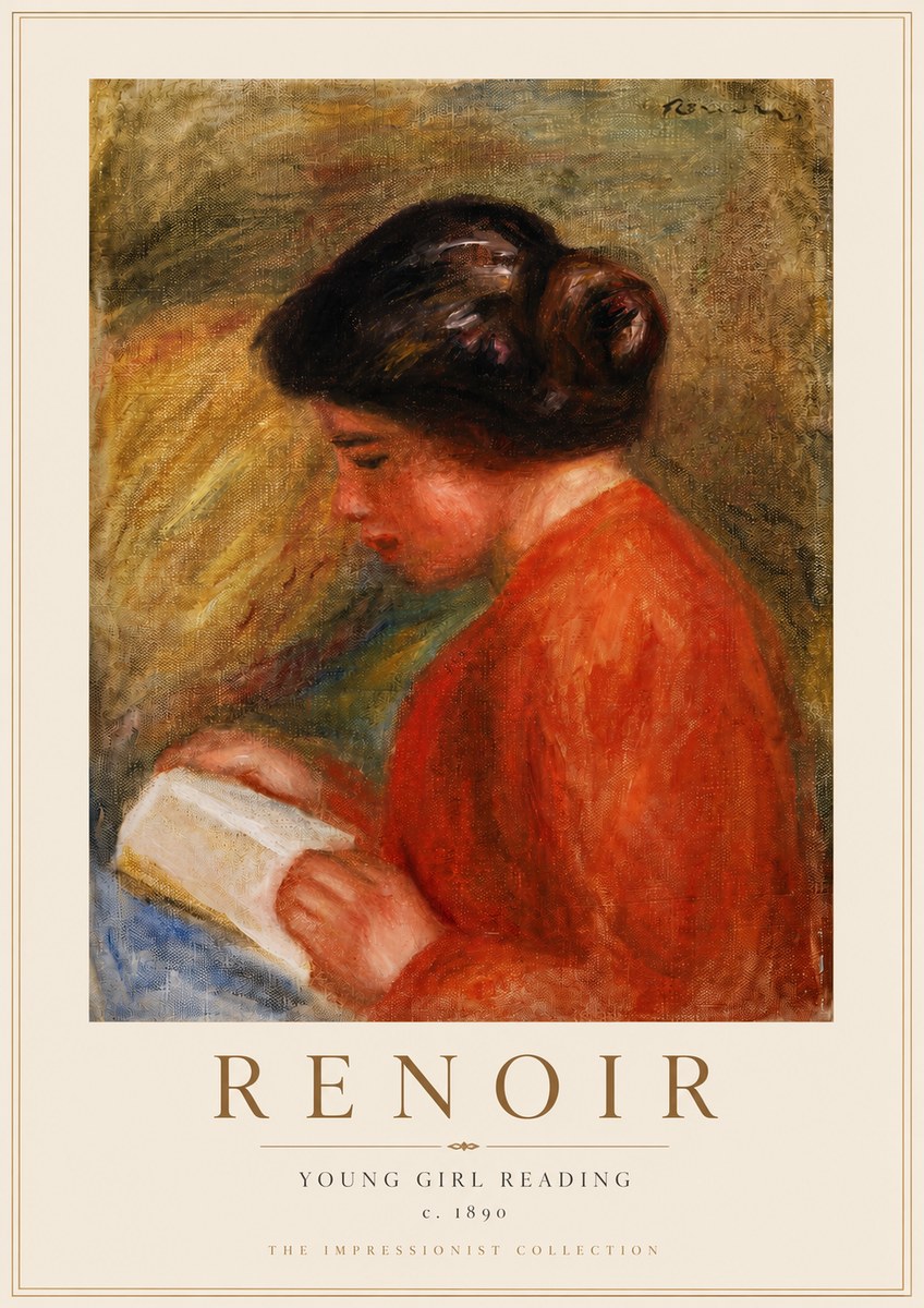 Renoir Young Girl Reading I No3 - Plakat