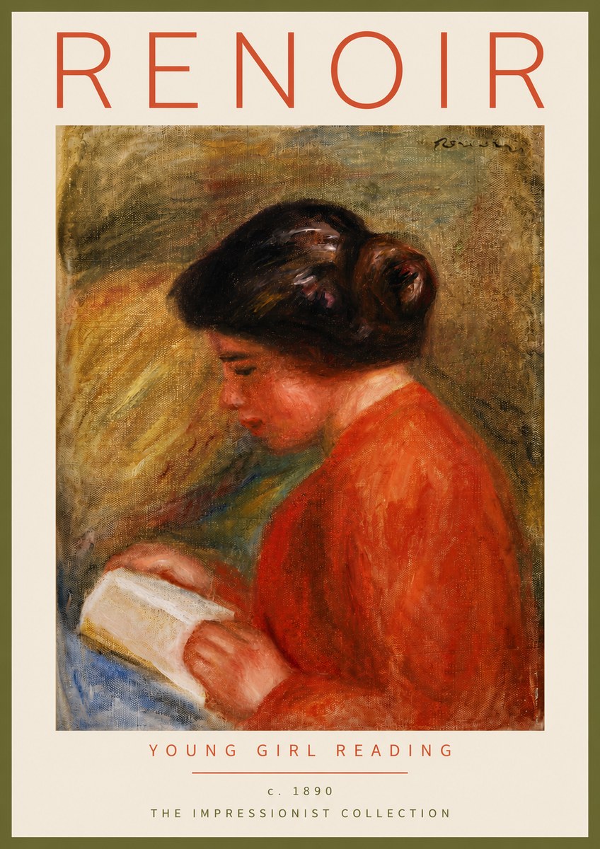 Renoir Young Girl Reading I No4 - Plakat