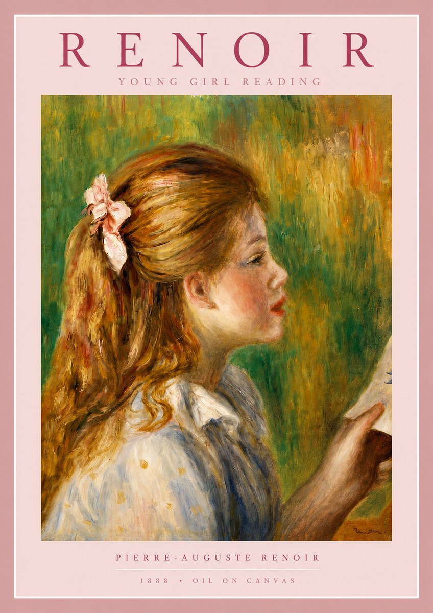 Renoir Young Girl Reading II No5 - Plakat