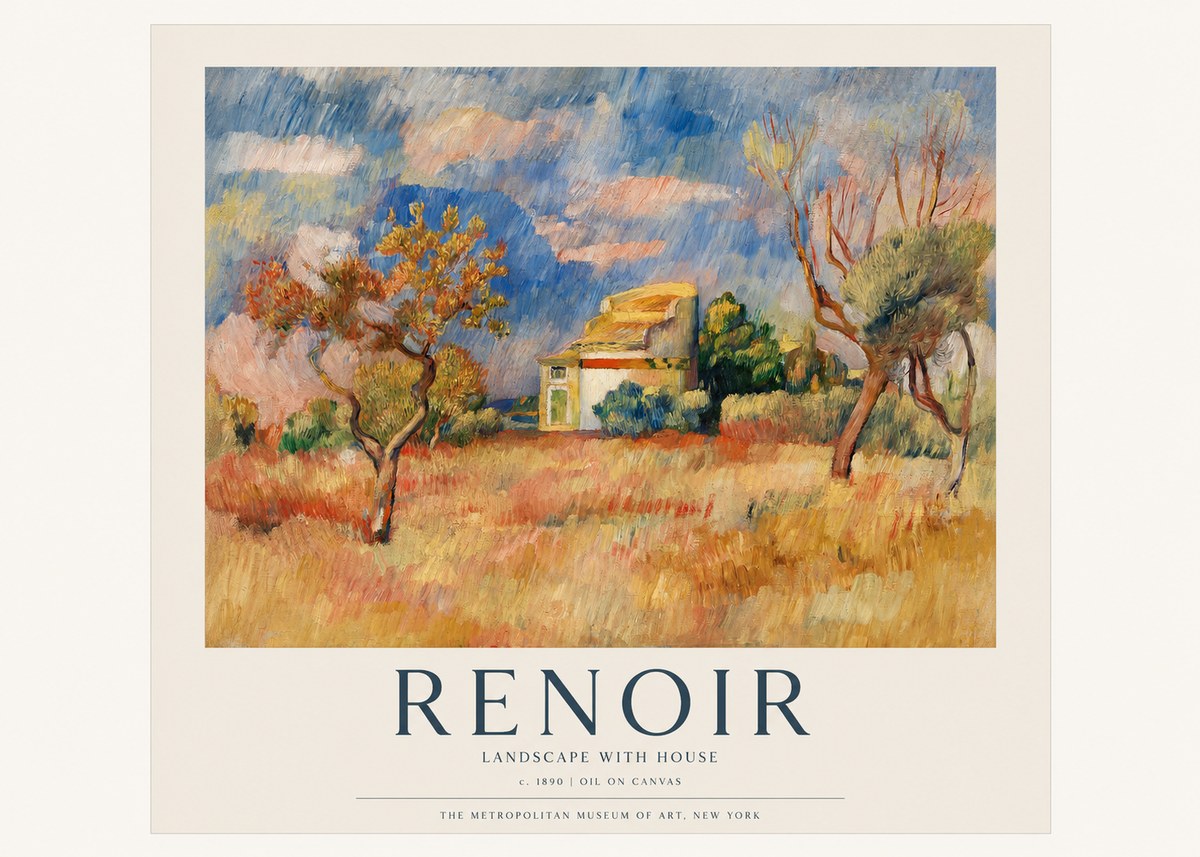 Renoir Landscape with House III No1 - Plakat