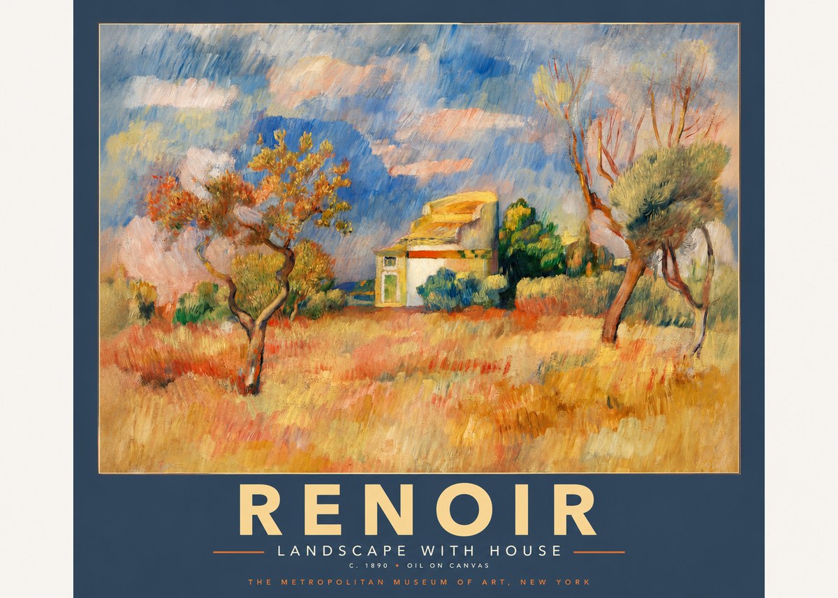 Renoir Landscape with House III No2 - Plakat