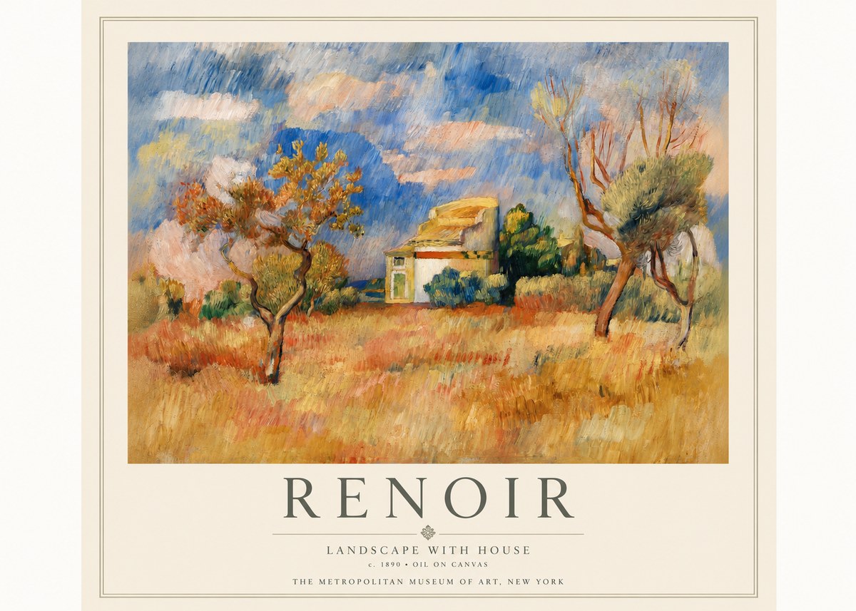 Renoir Landscape with House III No3 - Plakat
