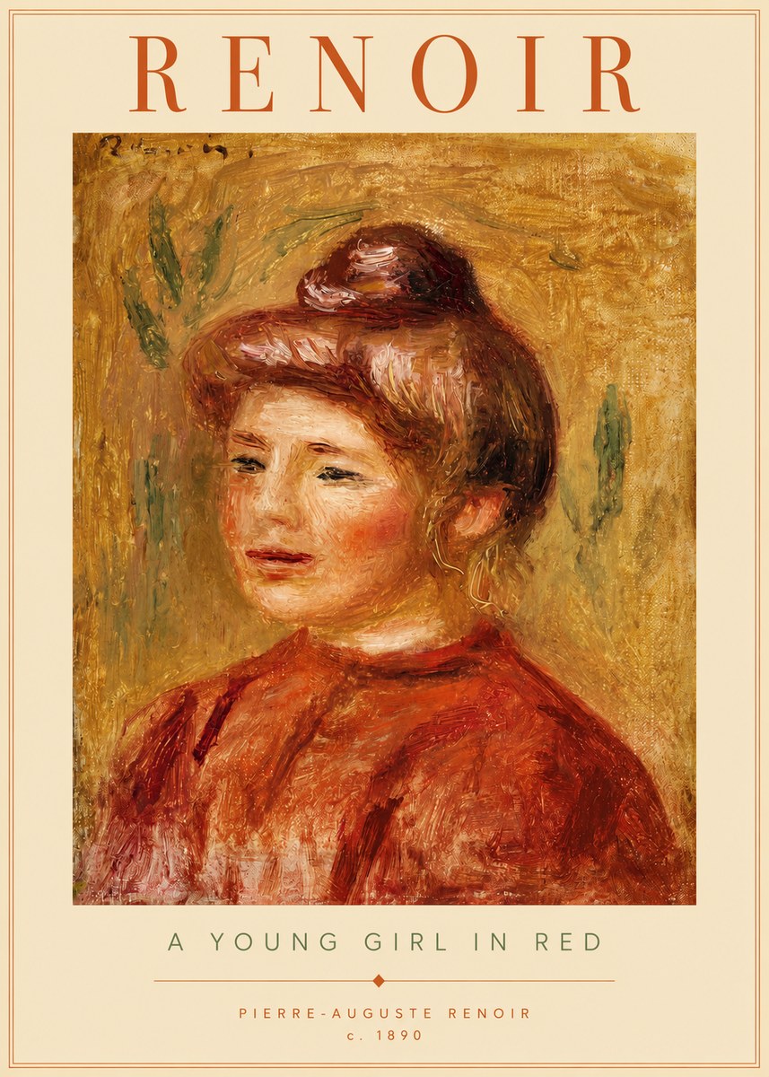 Renoir A Young Girl in Red No2 - Plakat