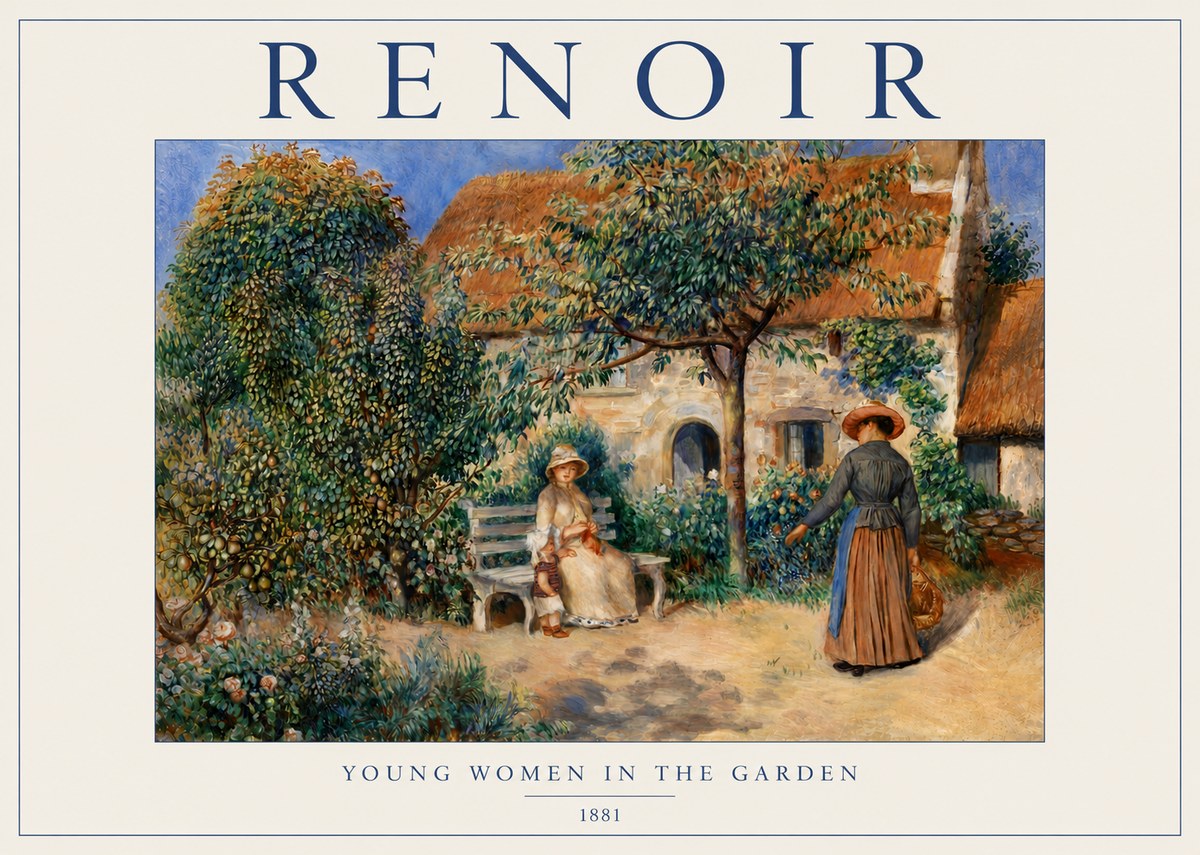 Renoir Young Women in the Garden II No5 - Plakat