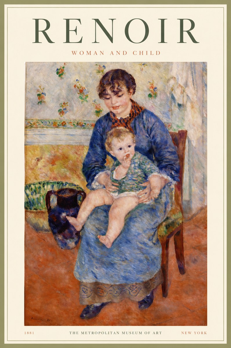 Renoir Woman and Child No2 - Plakat