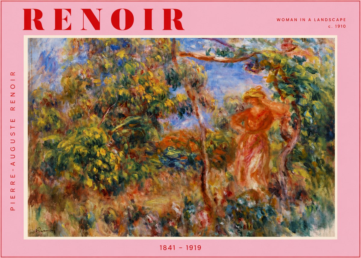 Renoir Woman in a Landscape No4 - Plakat