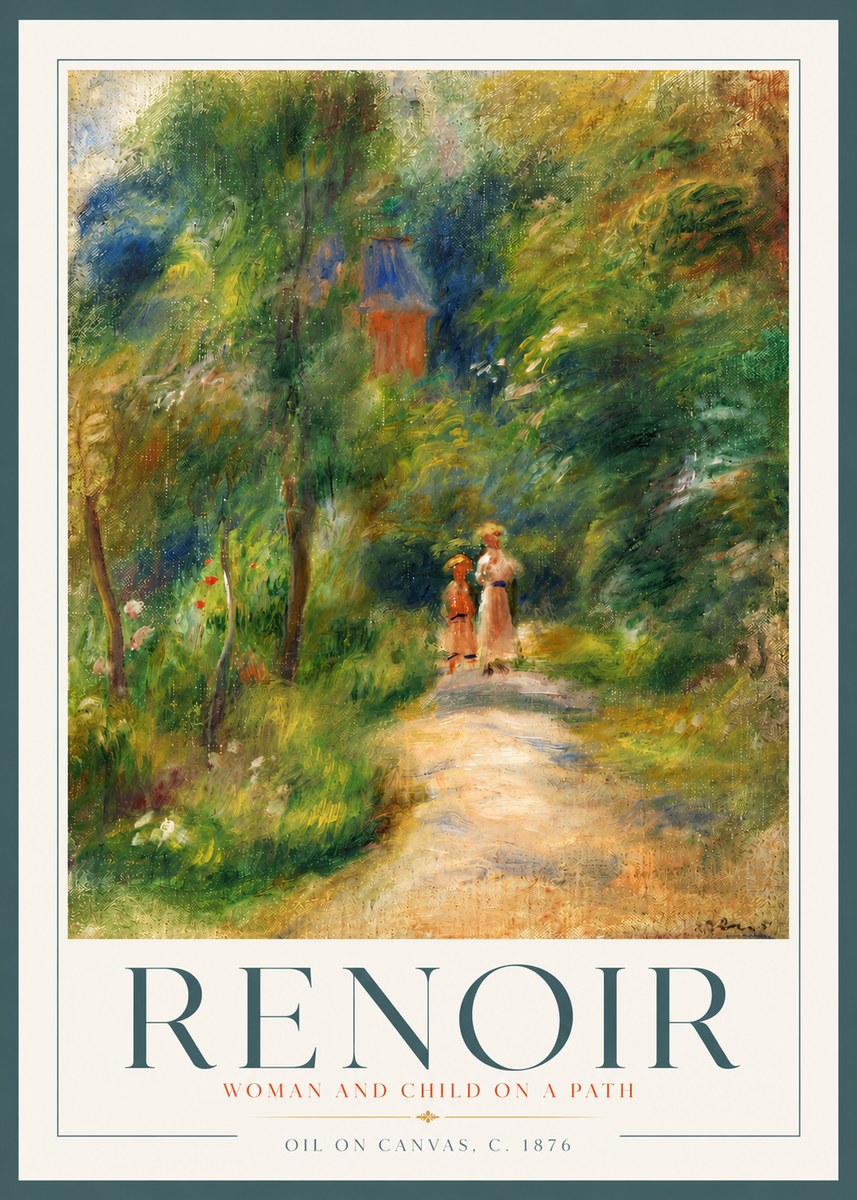 Renoir Woman and Child in a Landscape II No4 - Plakat