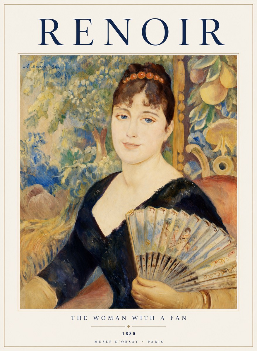 Renoir The Woman with a Fan No1 - Plakat