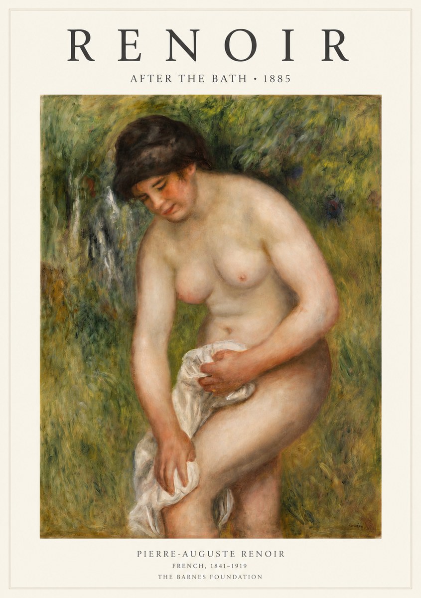 Renoir After the Bath No3 - Plakat