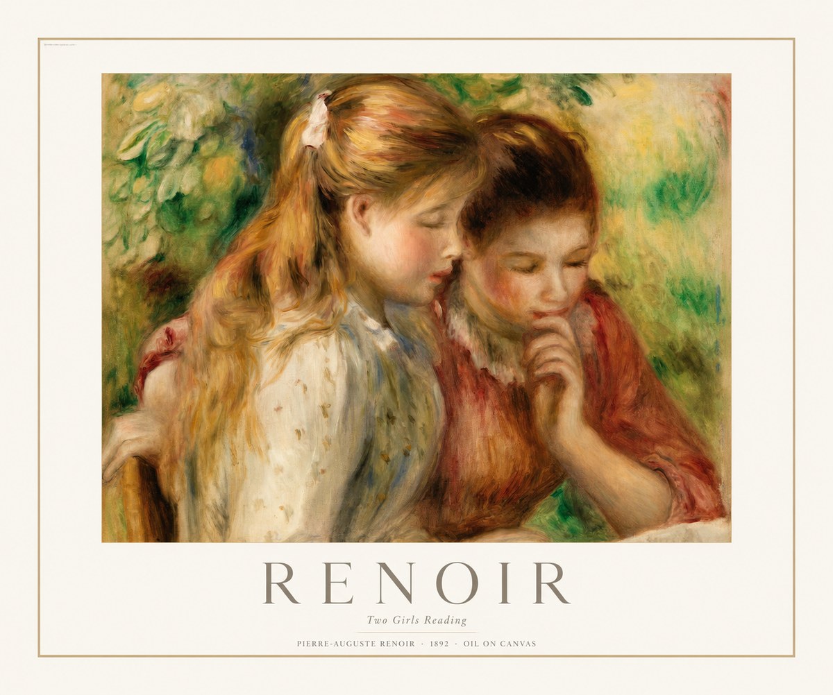 Renoir Two Girls Reading No1 - Plakat