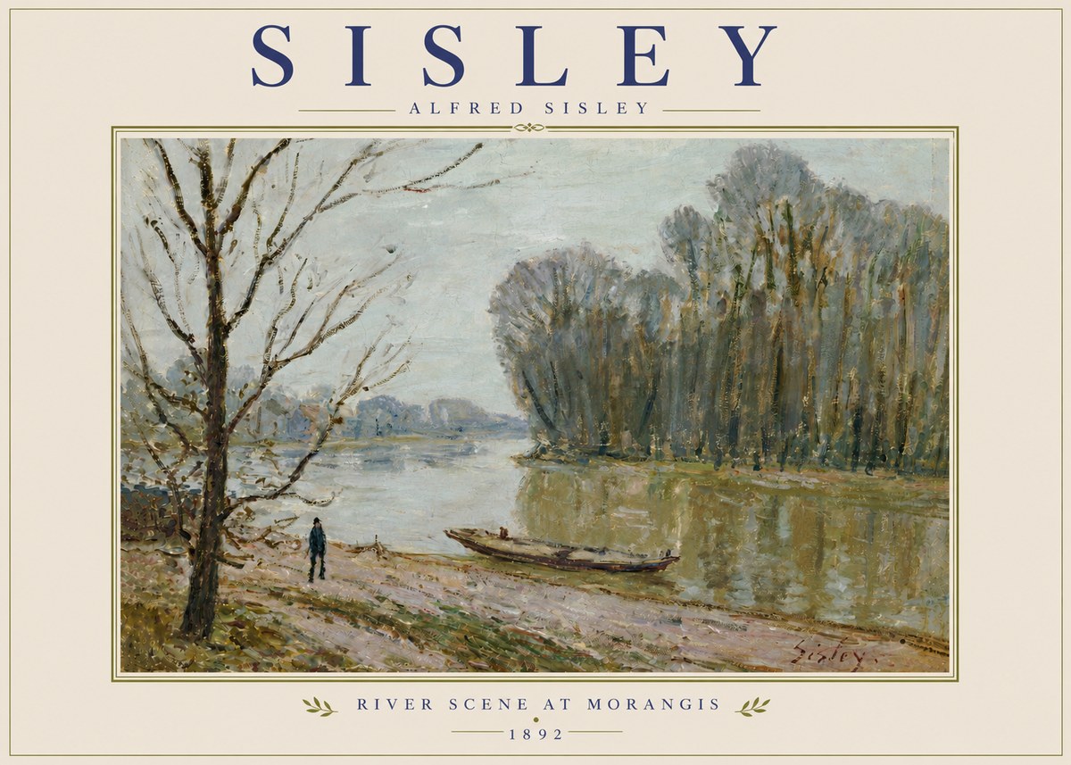 Sisley River Scene at Morangis No5 - Plakat