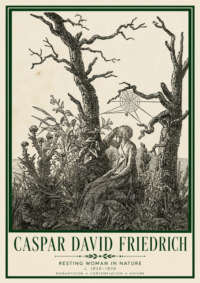 Caspar David Friedrich Resting Woman in Nature No3 - Plakat