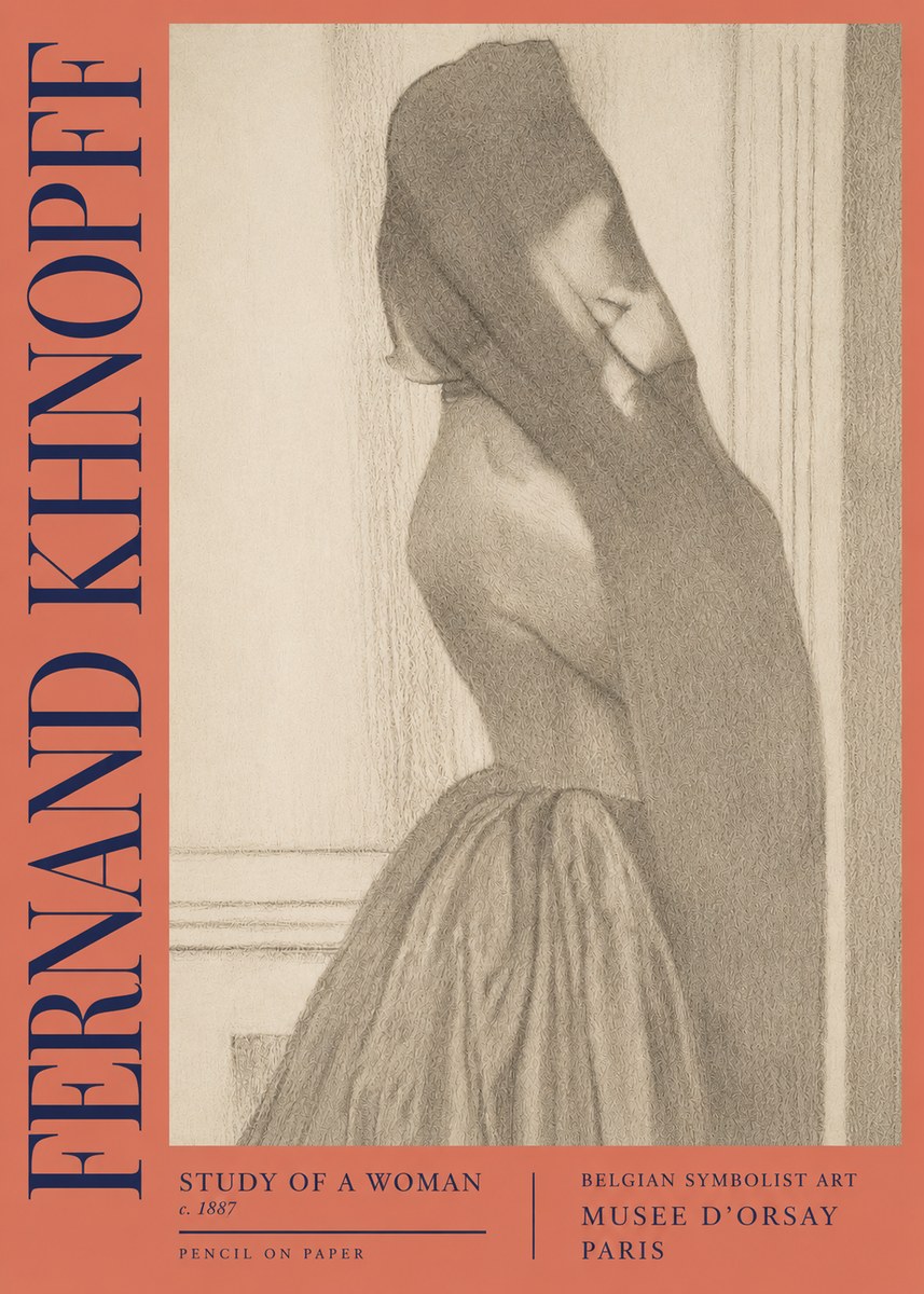 Fernand Khnopff Study of a Woman No2 - Plakat