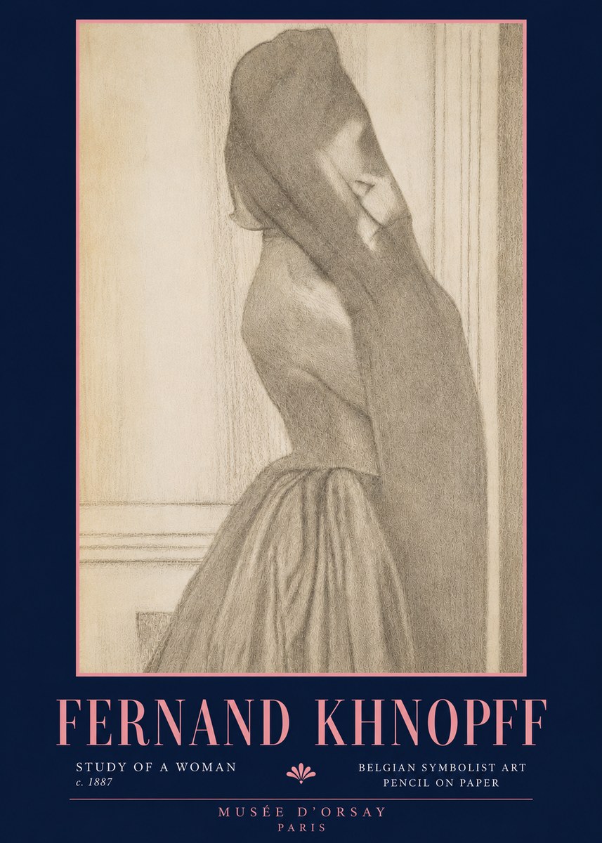 Fernand Khnopff Study of a Woman No4 - Plakat