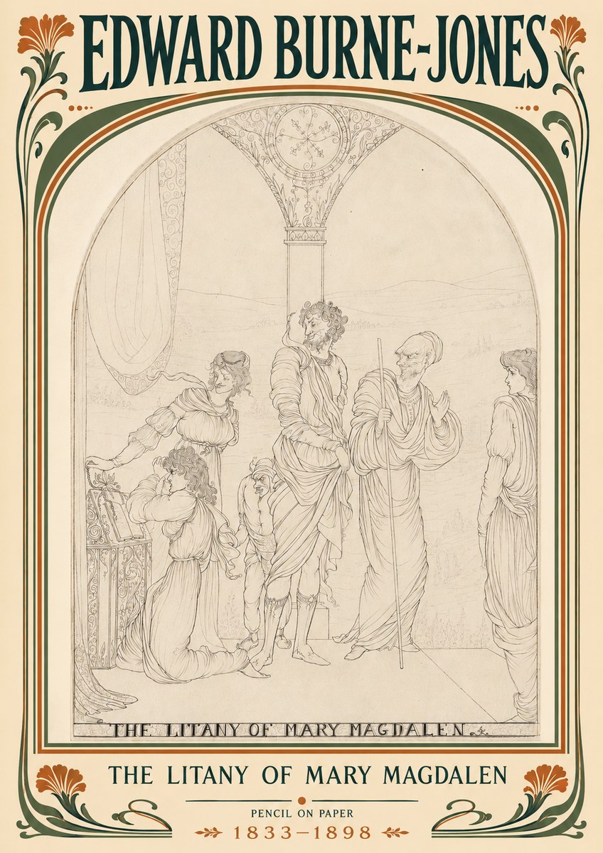 Edward Burne-Jones The Litany of Mary Magdalen No5 - Plakat
