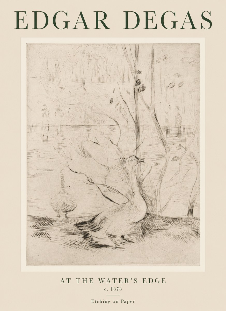 Edgar Degas At the Water's Edge No1 - Plakat