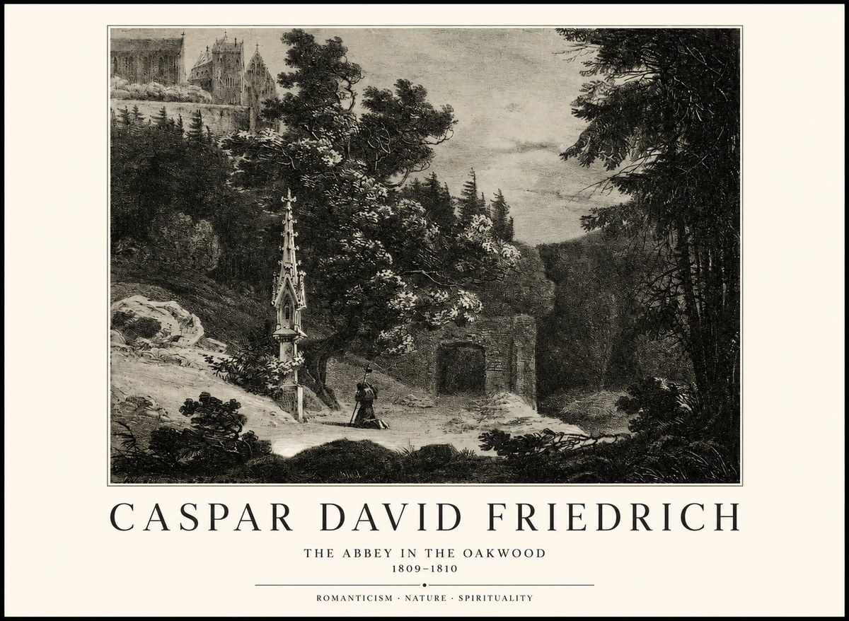 Caspar David Friedrich The Abbey in the Oakwood No1 - Plakat