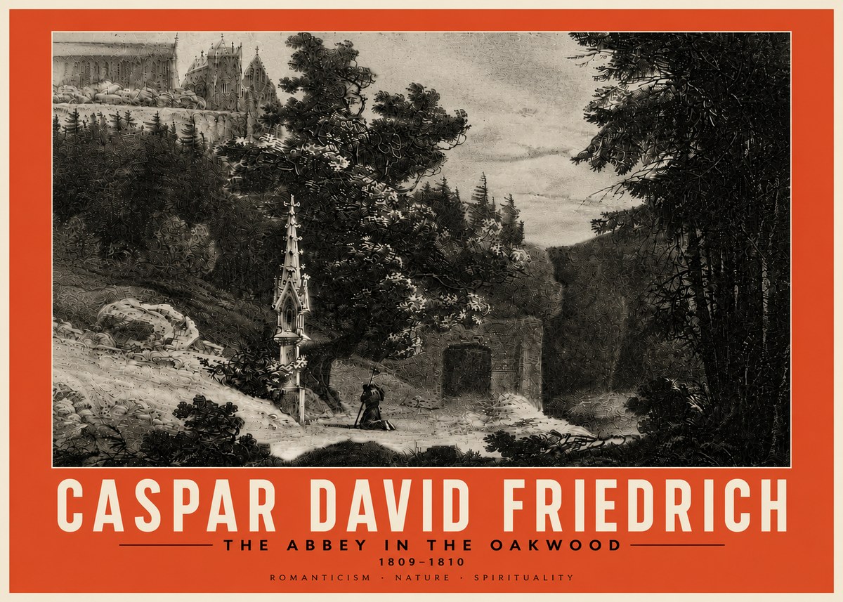 Caspar David Friedrich The Abbey in the Oakwood No6 - Plakat