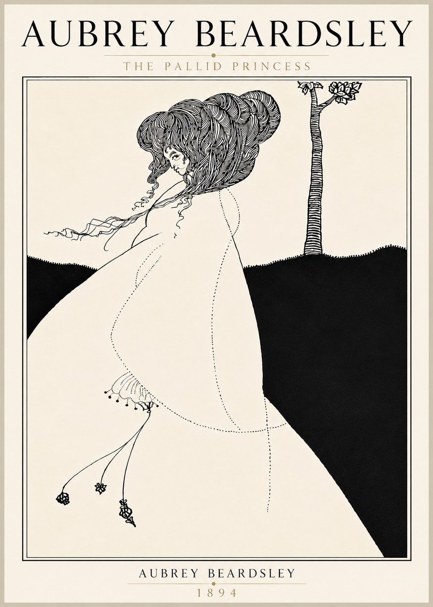 Aubrey Beardsley The Pallid Princess No6 - Plakat