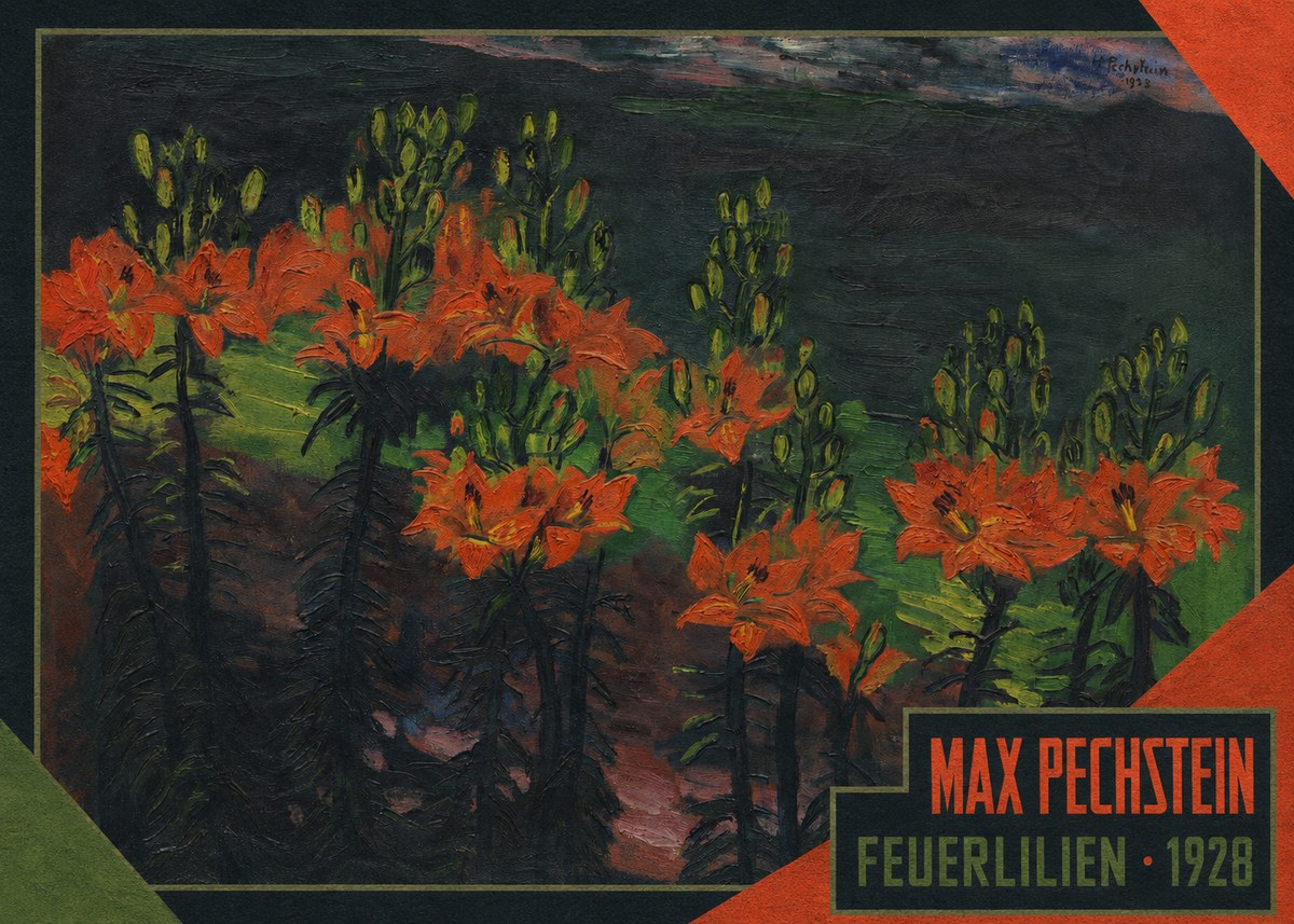 Max Pechstein Feuerlilien No4 - Plakat