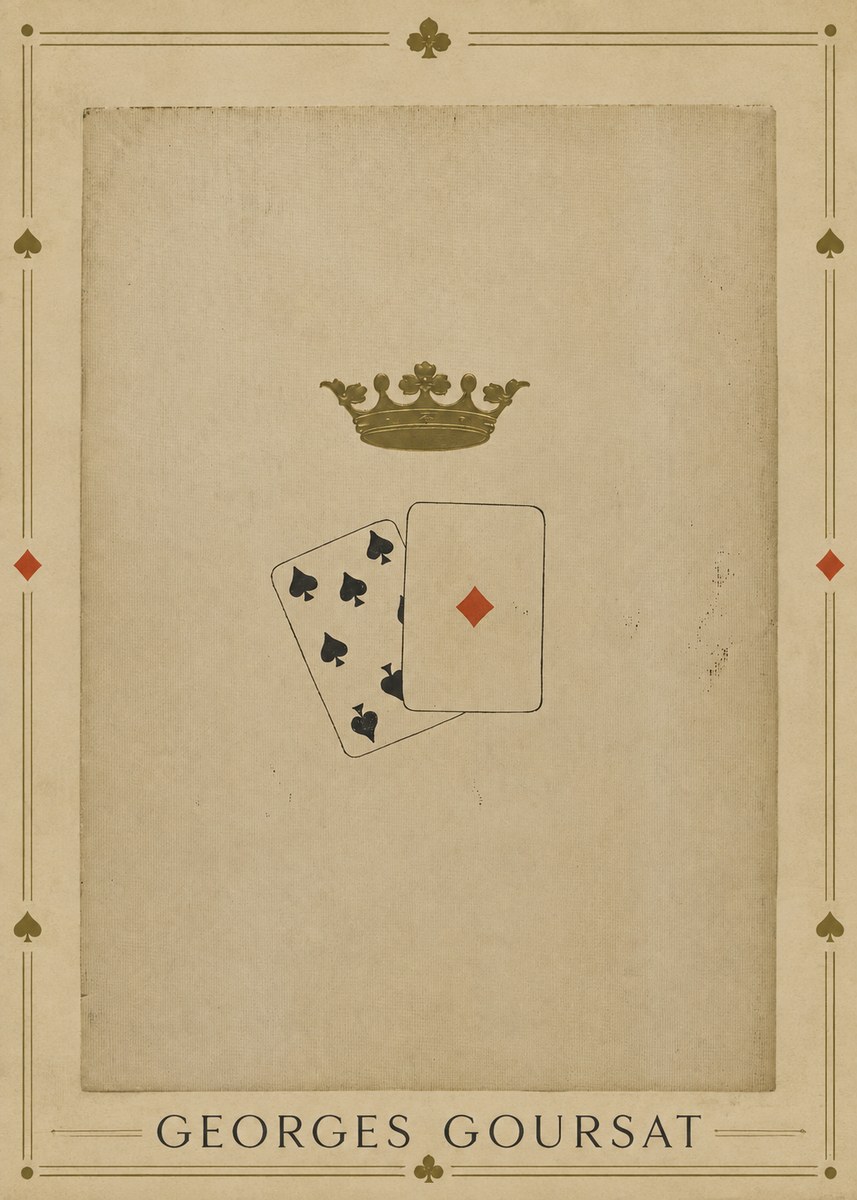 Georges Goursat Crown and Playing Cards No1 - Plakat