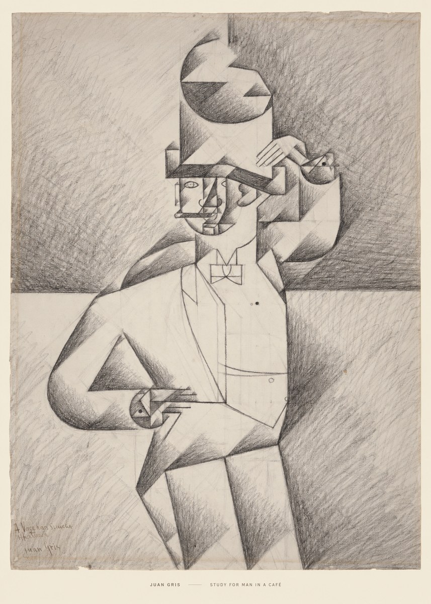 Juan Gris Study for Man in a Café No6 - Plakat