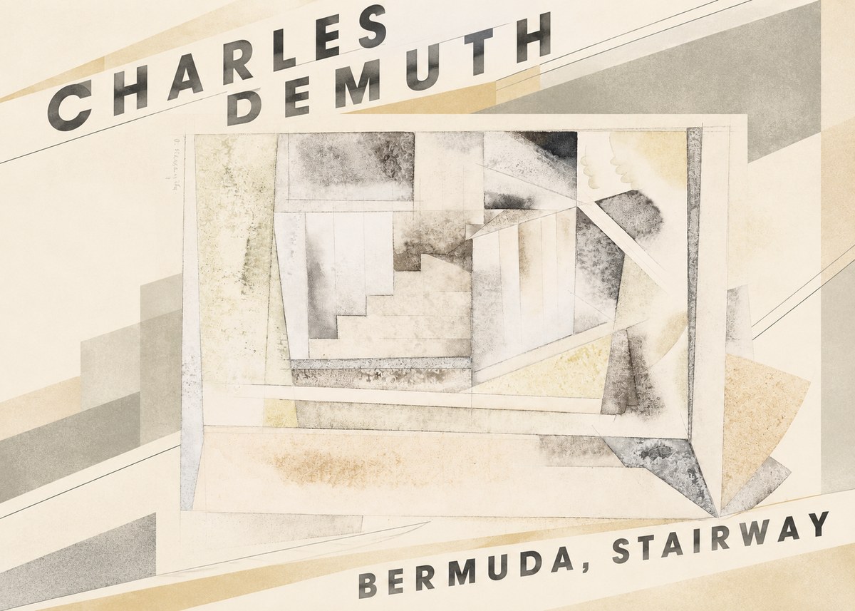 Charles Demuth Bermuda, Stairway No3 - Plakat
