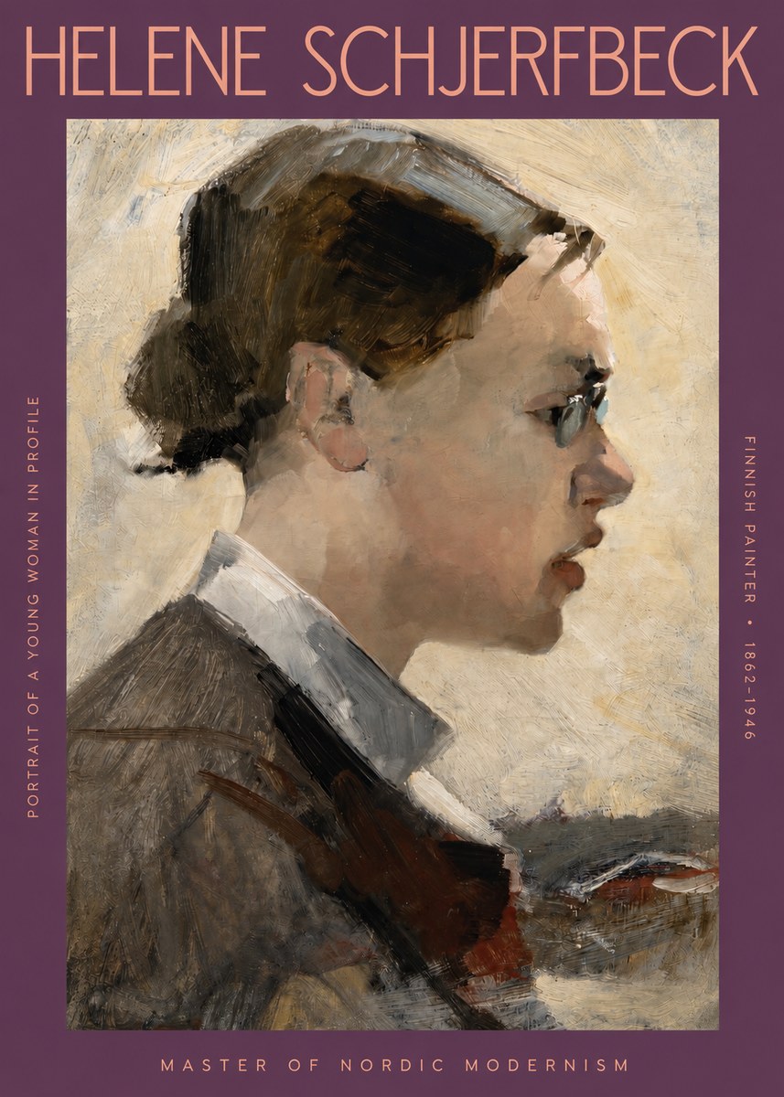 Helene Schjerfbeck Portrait of a Young Woman in Profile No2 - Plakat
