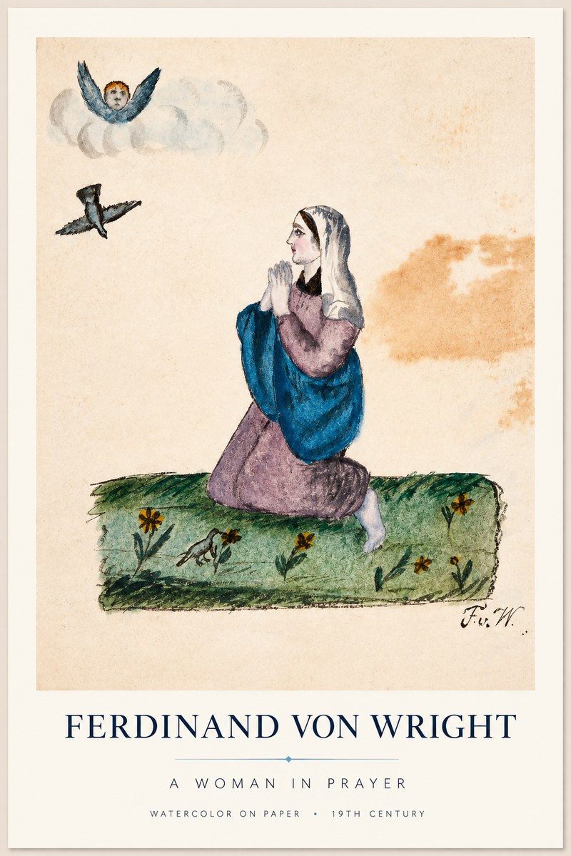 Ferdinand von Wright A Woman in Prayer No1 - Plakat