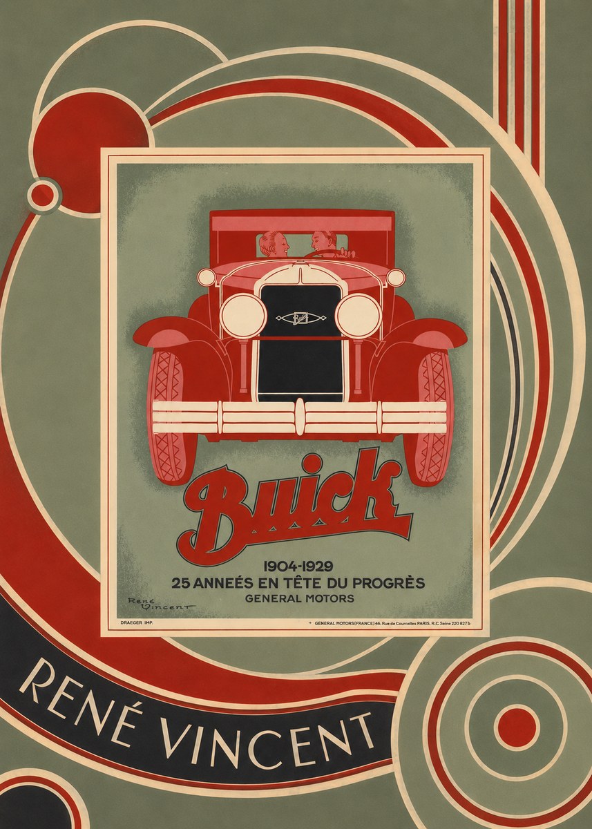 René Vincent Buick - 25 Années En Tête Du Progrès No5 - Plakat