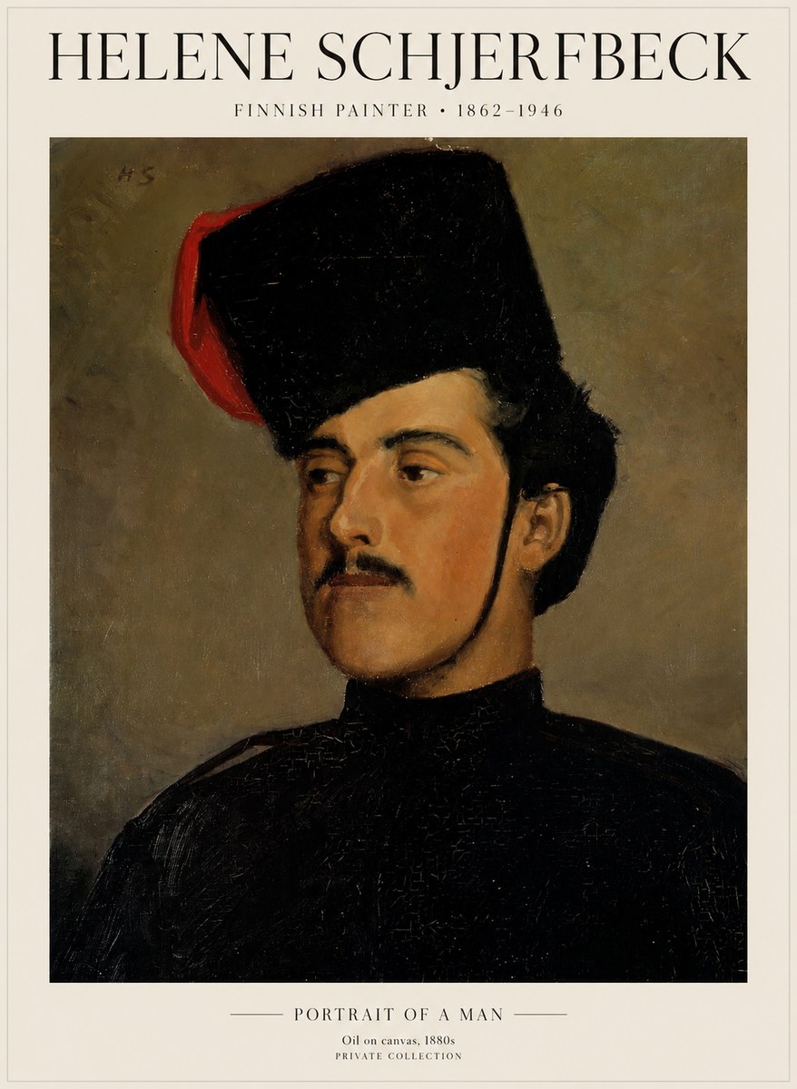 Helene Schjerfbeck Portrait of a Man II No1 - Plakat