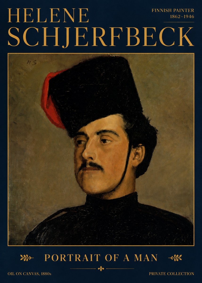 Helene Schjerfbeck Portrait of a Man II No4 - Plakat