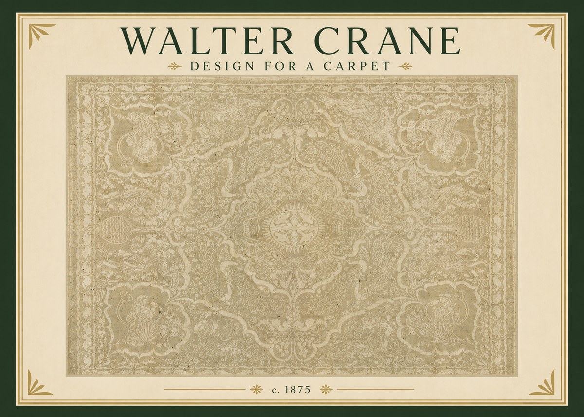 Walter Crane Design for a Carpet No3 - Plakat