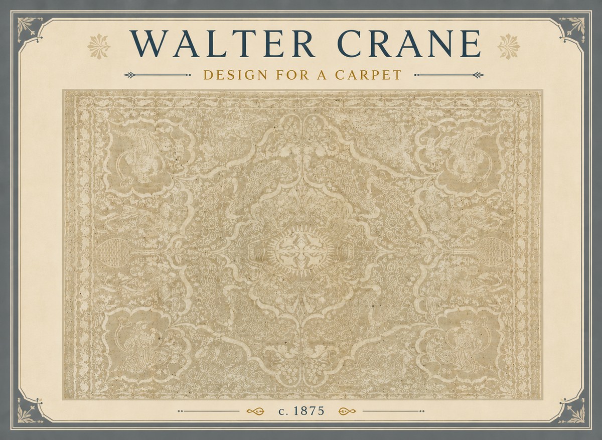 Walter Crane Design for a Carpet No6 - Plakat