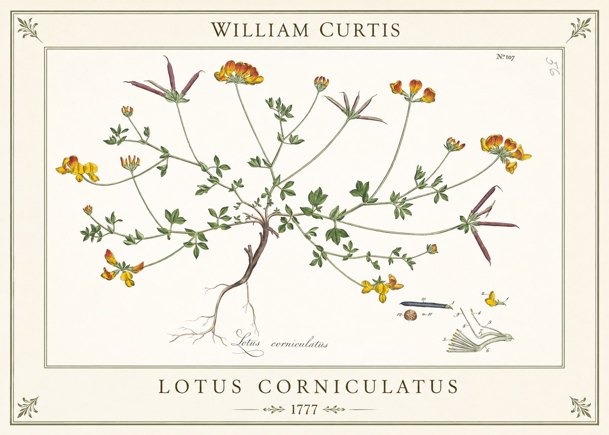 William Curtis Bird's-foot Trefoil No6 - Plakat